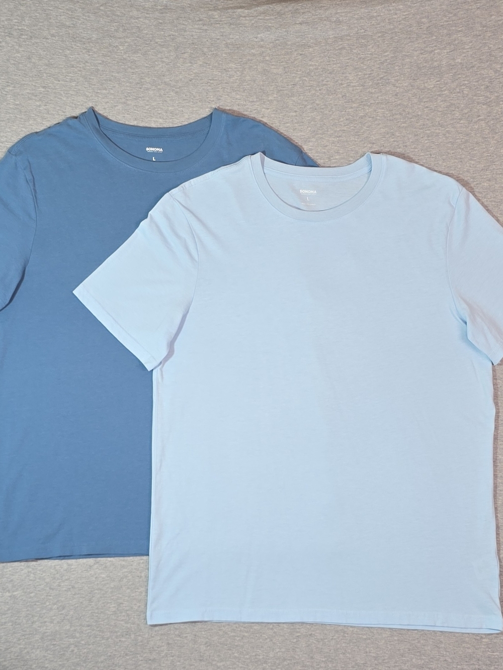 Sonoma Men's Short Sleeve Crew Neck Tee - Light Blue & Slate Blue